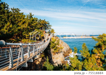 Panorama view of Chuam beach and rocks in Donghae, Korea Panorama view of Chuam beach and rocks in Donghae, Korea 75518884