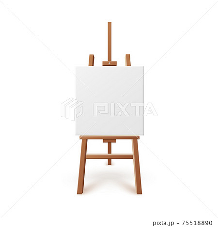 Artists easel with blank artboard, flat vector mockup illustration isolated. 75518890