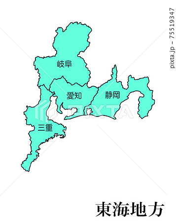 日本都道府県東海地方のイラスト素材