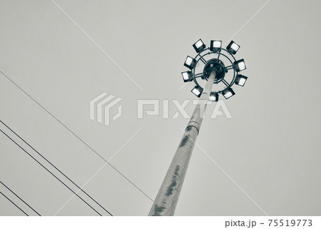 Right Frame Street Light Pole or Street Light Post in Vintage Tone Right Frame Street Light Pole or Street Light Post in Vintage Tone 75519773