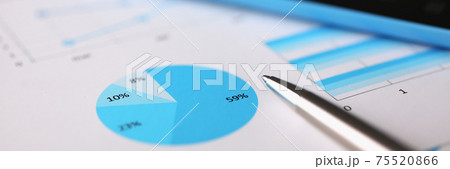 Smartphone calculator and financial statistics on infographics 75520866