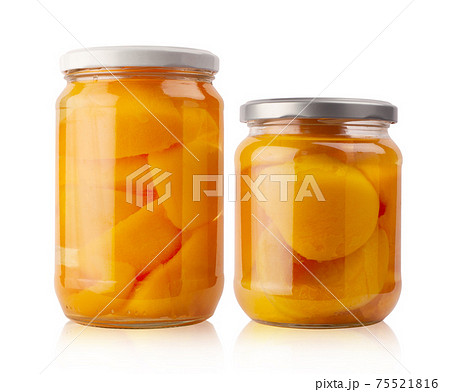 large apricot compote jars with no labels on white background large apricot compote jars with no labels on white background 75521816