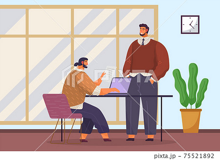 Business Meeting And Consideration Of Working のイラスト素材