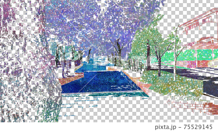 Path in a residential area Path in a residential area 75529145