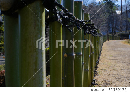 竹製の柵 75529172