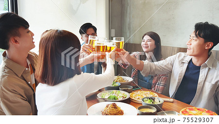 friendship toast beer in restaurant friendship toast beer in restaurant 75529307