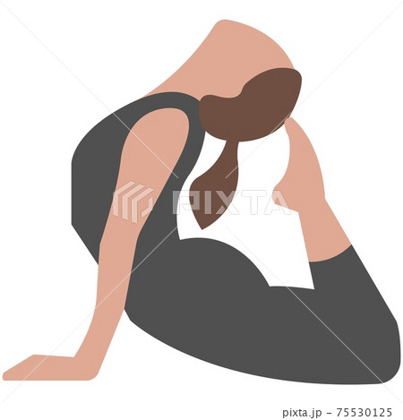 Yoga pose rajakapotasana isolated vector illustration on white 75530125