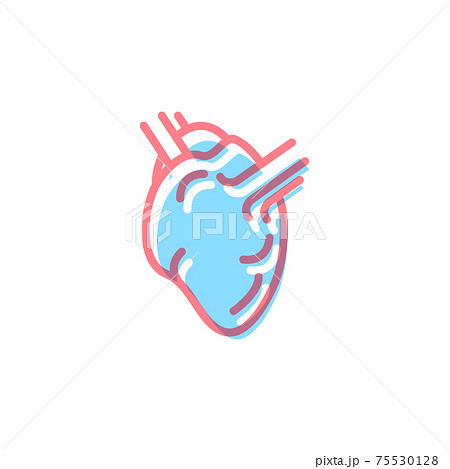 Heart icon in modern colors on white 75530128