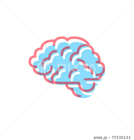Human brain icon in modern colours on white 75530133