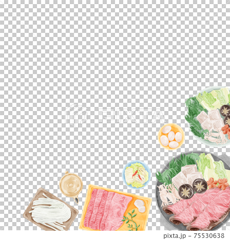 Japanese sukiyaki watercolor style handwritten illustration Japanese sukiyaki watercolor style handwritten illustration 75530638