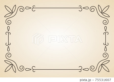 Decorative frame. Vintage calligraphic antique border. Ornate calligraph rectangle frame. Filigree line ornament for framed certificate template 75531607