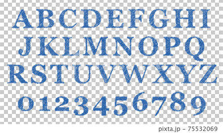 Set of blue symbols and uppercase alphabet (faint) Set of blue symbols and uppercase alphabet (faint) 75532069