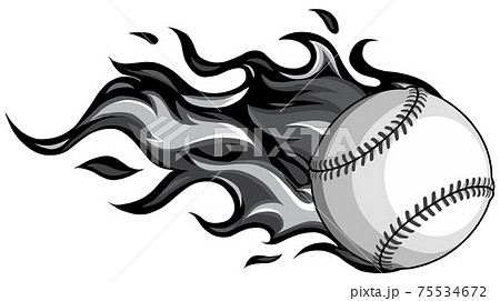 monochromatic Baseball with flames in white background vector illustration monochromatic Baseball with flames in white background vector illustration 75534672
