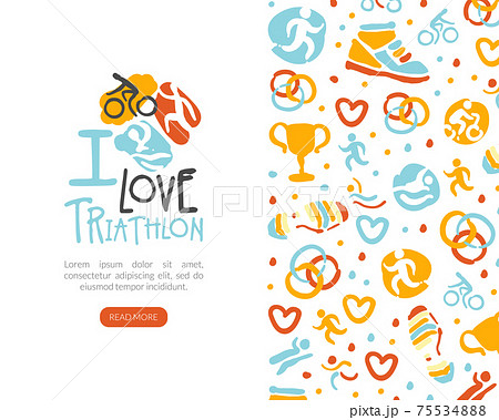 I Love Triathlon Landing Page Template, Marathon, Competition, Championship, Sports Club Homepage, Website Interface Vector Illustration I Love Triathlon Landing Page Template, Marathon, Competition, Championship, Sports Club Homepage, Website Interface Vector Illustration 75534888