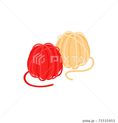 Isometric knitting set with isolated colourful icons and images of human hands with needles and clue vector illustration 75535953