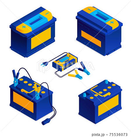 Car Battery Isometric Set 75536073