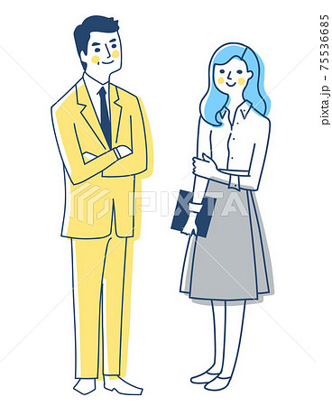 ビジネスパーソン 男女 全身のイラスト素材 75536685 Pixta