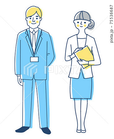 ビジネスパーソン　男女　全身ビジネスパーソン　男女　全身 75536687