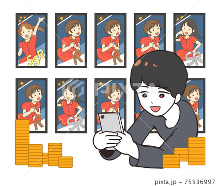 ゲームの10連ガチャに課金 男性 アイドル系 ゲームの10連ガチャに課金 男性 アイドル系 75536997