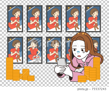 遊戲的連續10個gachas的費用女性後悔偶像系統 遊戲的連續10個gachas的費用女性後悔偶像系統 75537243