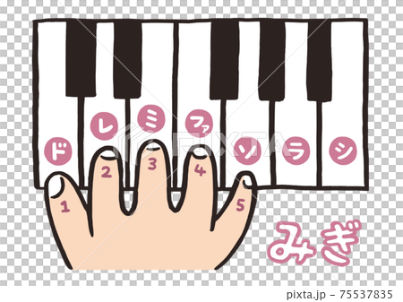 鍵盤_手指編號_右手 75537835