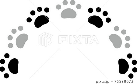 ブルー&ブラックの動物の足跡 半円 ブルー&ブラックの動物の足跡 半円 75539672