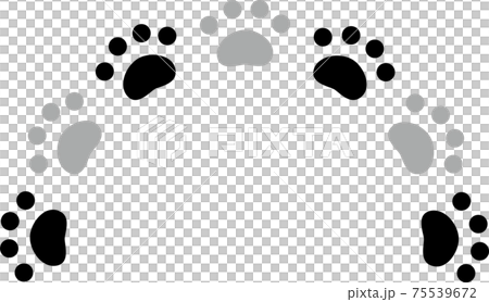 ブルー&ブラックの動物の足跡 半円 ブルー&ブラックの動物の足跡 半円 75539672