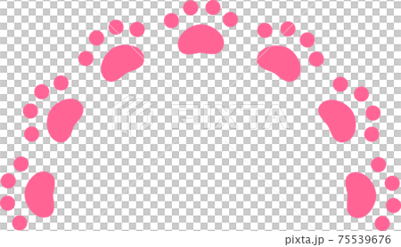 Pink animal footprints semicircle 75539676