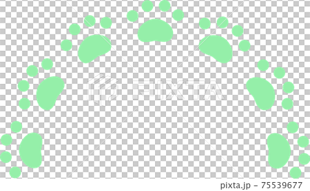 グリーンの動物の足跡　半円 75539677