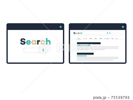 検索サイト・検索結果・SEOのイラスト素材 75539793
