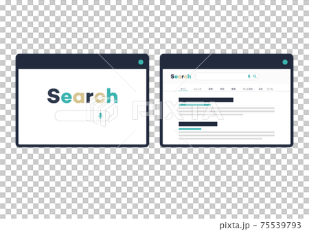 搜索網站/搜索結果/ SEO插圖素材 75539793