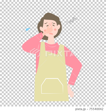 一個看起來不舒服的女人-插圖素材 [75540042] - PIXTA圖庫