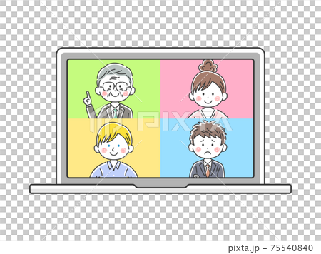 在筆記本電腦上召開在線會議的插圖 在筆記本電腦上召開在線會議的插圖 75540840