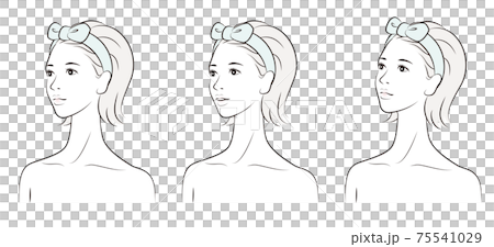 スキンケアをする女性のベクターイラスト スキンケアをする女性のベクターイラスト 75541029
