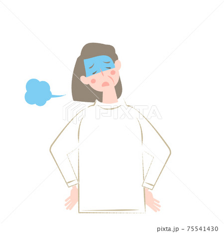 具合の悪そうな年配の女性 75541430