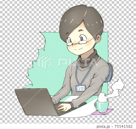Female employees who do desk work 75541582