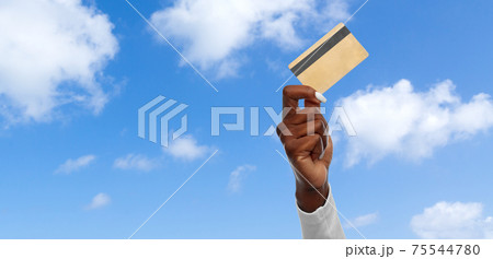 hand of african american woman with credit card hand of african american woman with credit card 75544780