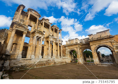Library of Celsus and the Gate of Augustus in Ephesus, Turkey Library of Celsus and the Gate of Augustus in Ephesus, Turkey 75545795