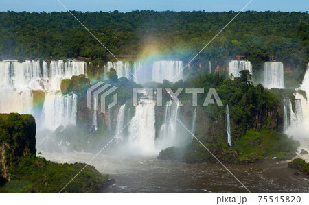 Waterfall Cataratas del Iguazu on Iguazu River, Brazil 75545820