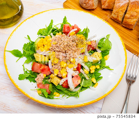 Salad with canned fish 75545834