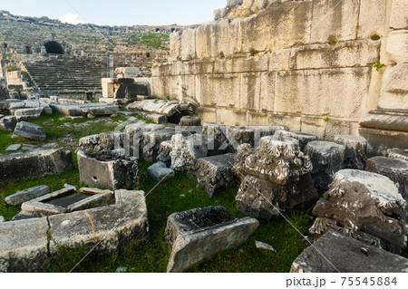 Remained architectural elements of Miletus theatre, Turkey Remained architectural elements of Miletus theatre, Turkey 75545884