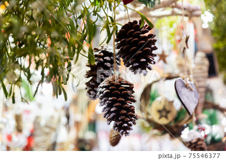 Christmas decorations at New Years street fair Christmas decorations at New Years street fair 75546377
