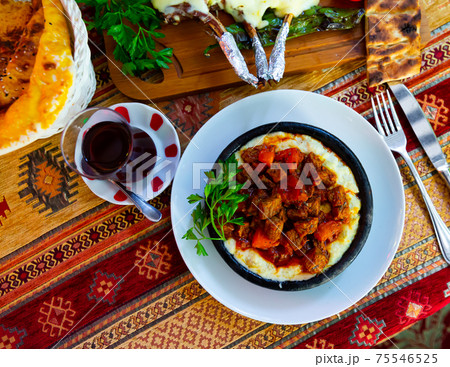 Hunkar begendi. Turkish braised lamb and eggplant Hunkar begendi. Turkish braised lamb and eggplant 75546525