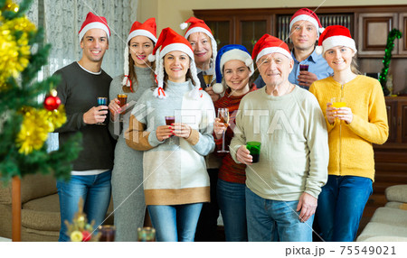 Family together on new years eve Family together on new years eve 75549021