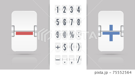 Flip countdown number on transparent vector template. Vintage clock time counter. White scoreboard number symbol font. Flip countdown number on transparent vector template. Vintage clock time counter. White scoreboard number symbol font. 75552564