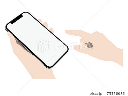 スマートフォンを持つ手 75556086