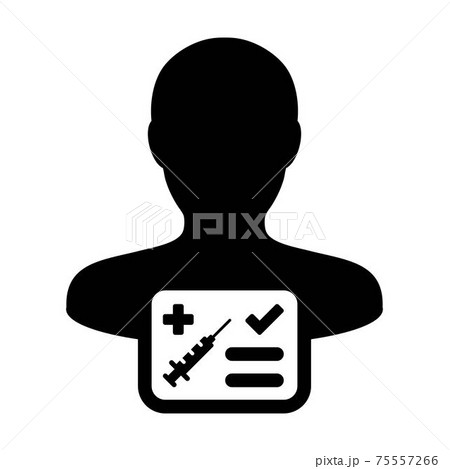 Vaccine card icon vector with male user person profile avatar symbol for medical and healthcare certificate in a glyph pictogram illustration Vaccine card icon vector with male user person profile avatar symbol for medical and healthcare certificate in a glyph pictogram illustration 75557266