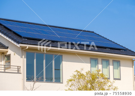 ソーラーパネルのある家 太陽光 発電 エコシステム ソーラーパネルのある家 太陽光 発電 エコシステム 75558930
