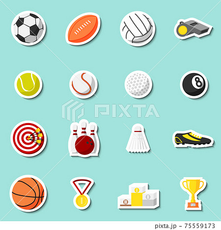 Sports stickers set - Stock Illustration [75559173] - PIXTA