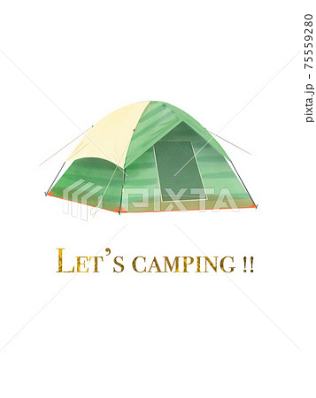 キャンプ用テントのかわいいイラストのイラスト素材